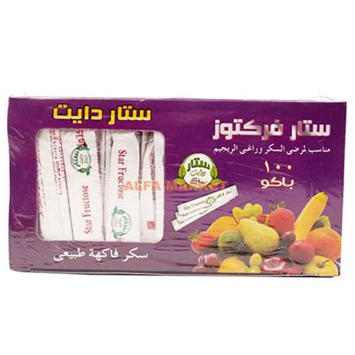 سكر فركتوز ظرف ستار فركتوز 4جرام/100 ظرف